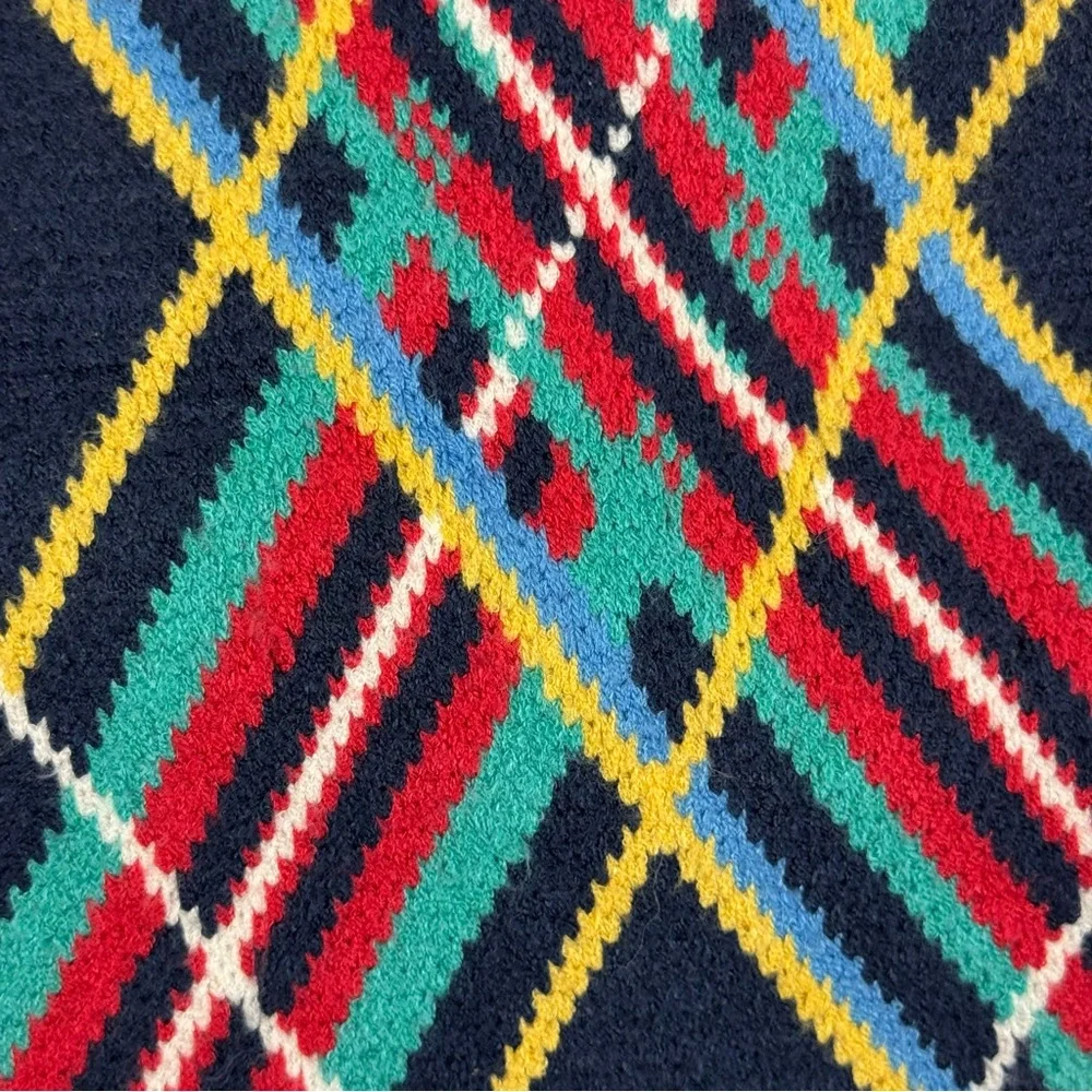 Vera Bradley‎ Navy Multi Color Tartan Plaid Knit Scarf